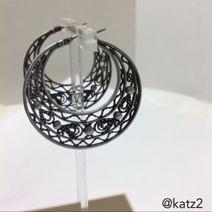 Pewter Hoop Earrings